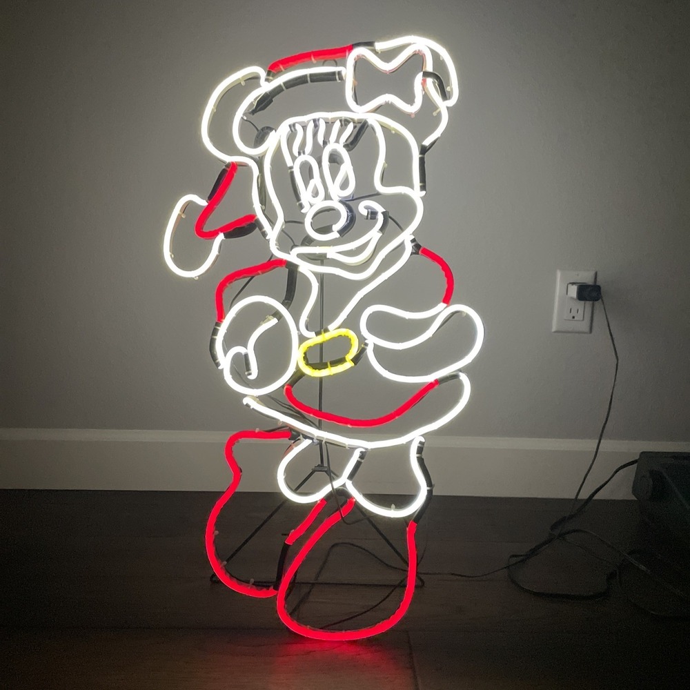 Disney Magic Holiday LED Minnie Mouse Neon Sign Gemmy 2017 2.4ft